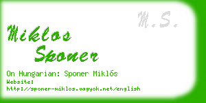 miklos sponer business card