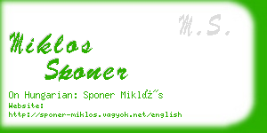 miklos sponer business card